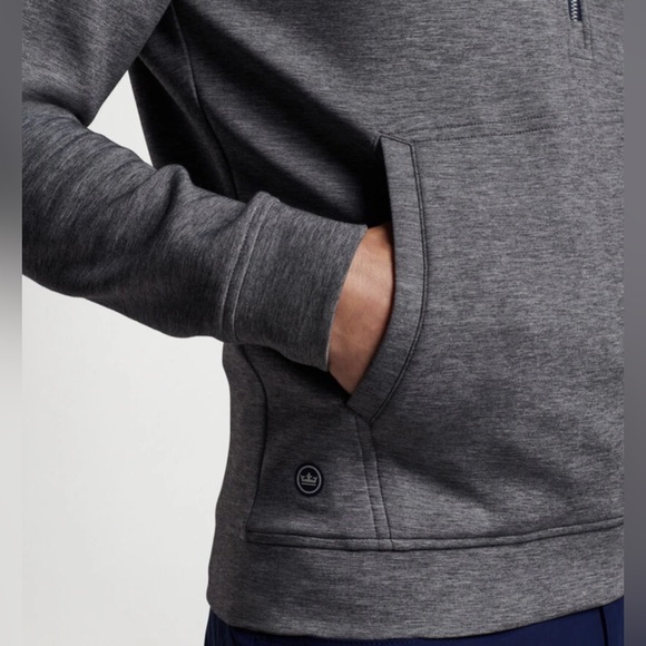 Peter Millar Iron Gray Winsome Half-Zip Hoodie MS24XZ16 Golf Pullover - Picture 4 of 6